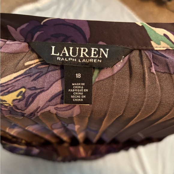 Ralph Lauren Floral Pleated Satin Charmeuse skirt - Picture 3 of 5